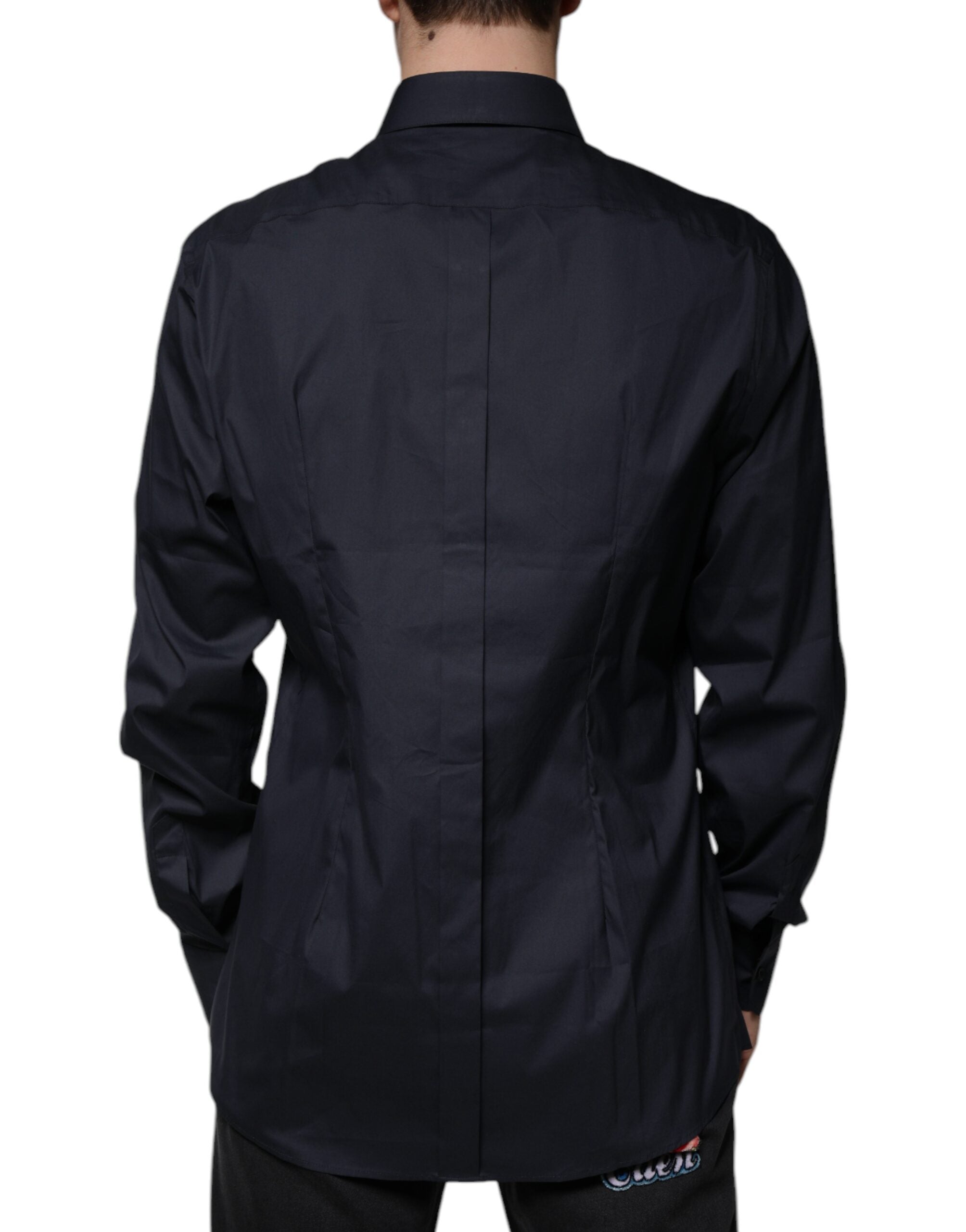 Dolce & Gabbana Black formal GOLD cotton blend shirt